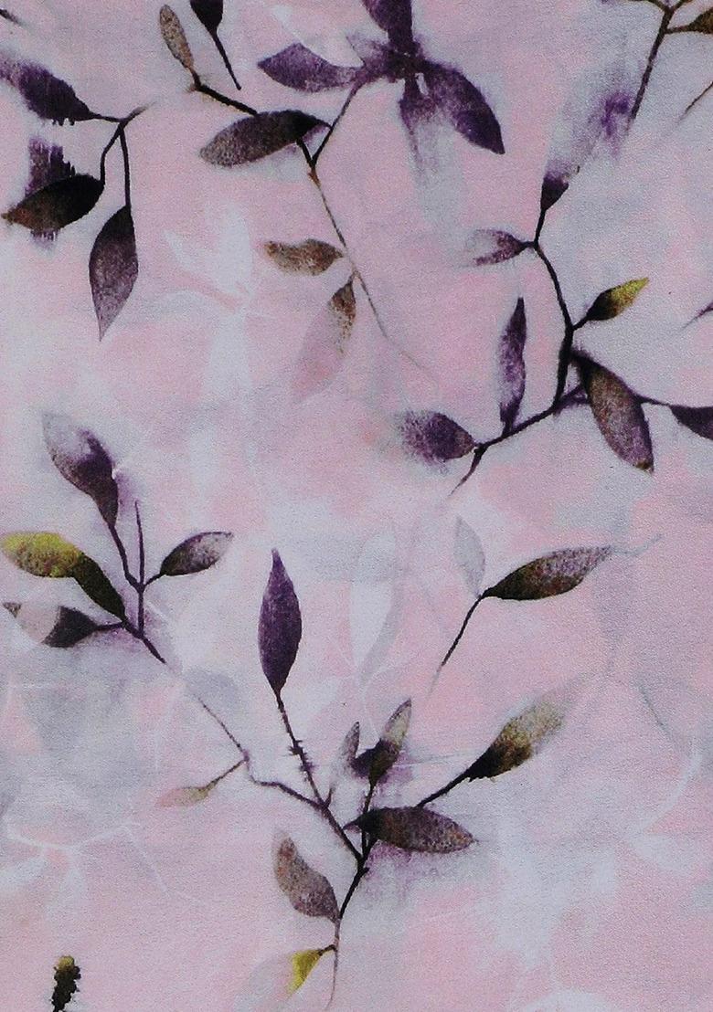 Pink Satin Floral Print Fusion Set For Girls - Indya