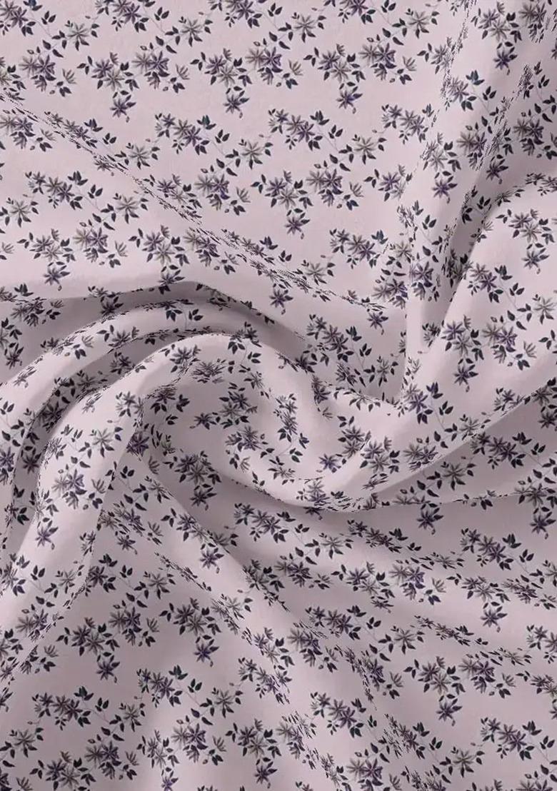 Pink Floral Print Fusion Set For Girls