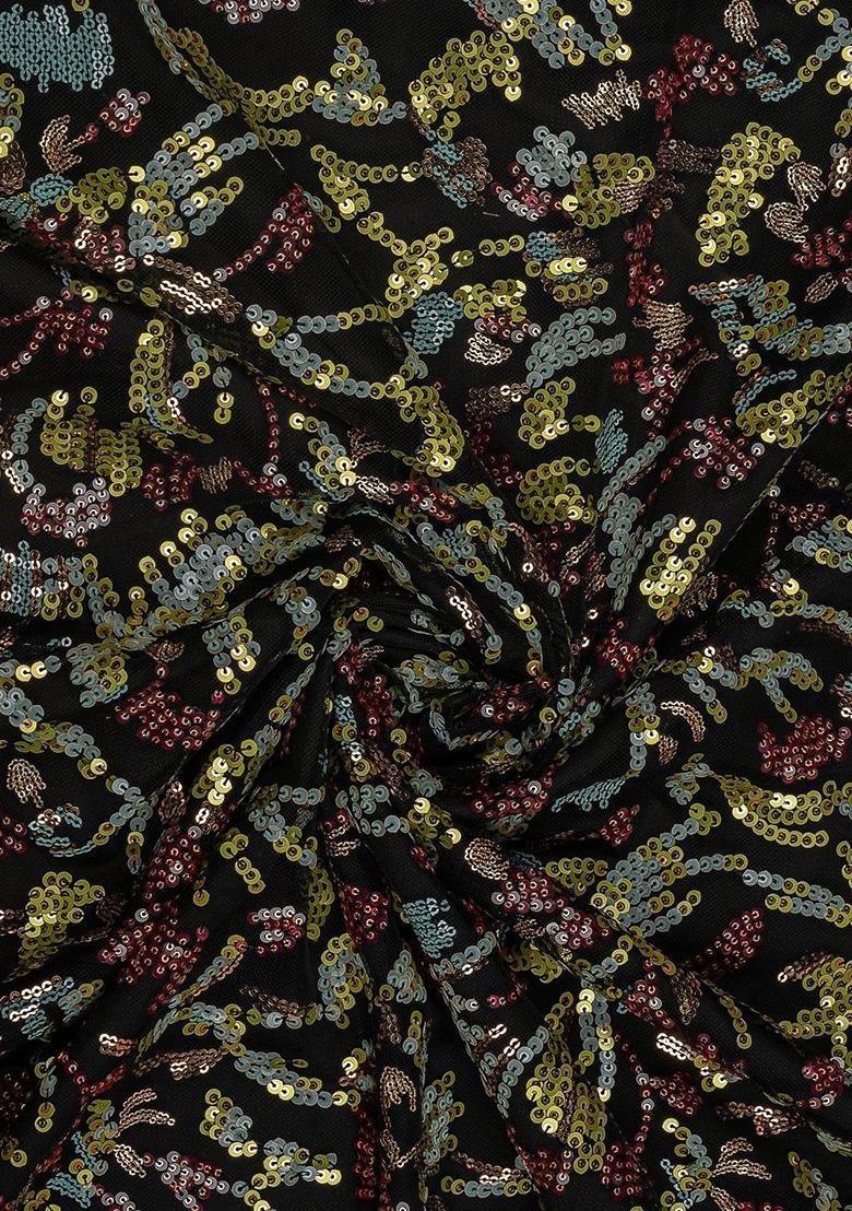 Multi Color Net Embroidered Fusion Set For Girls - Indya