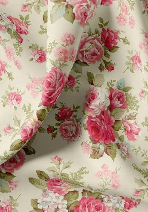 Off White Silk Floral Print Co-Ord Set For Girls