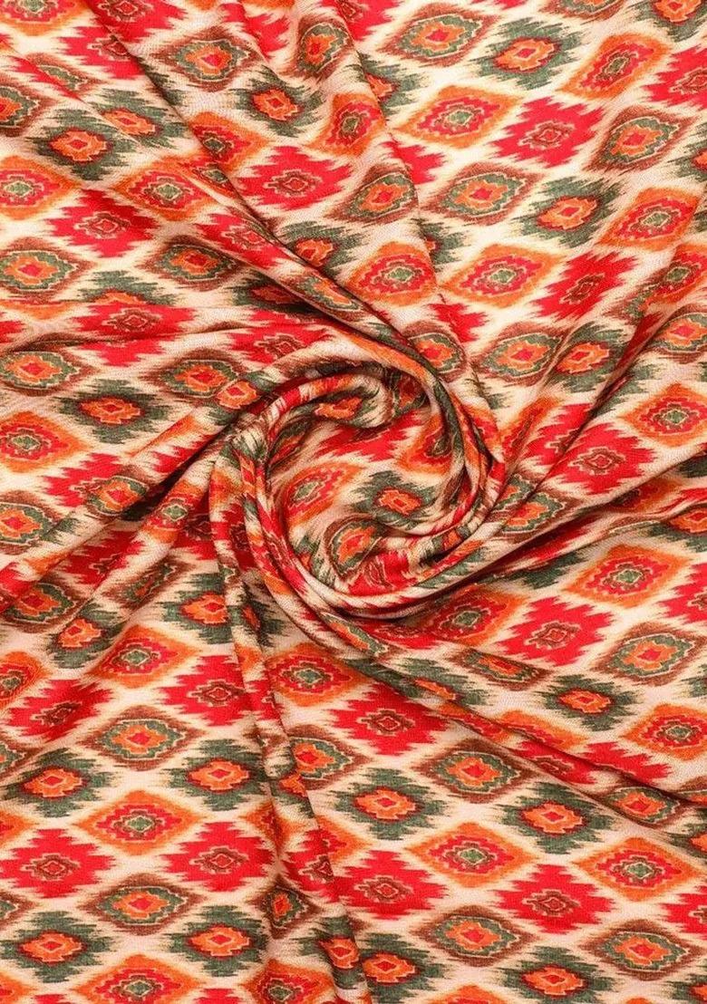 Multi Color Rayon Figure Print Fusion Set For Girls - Indya