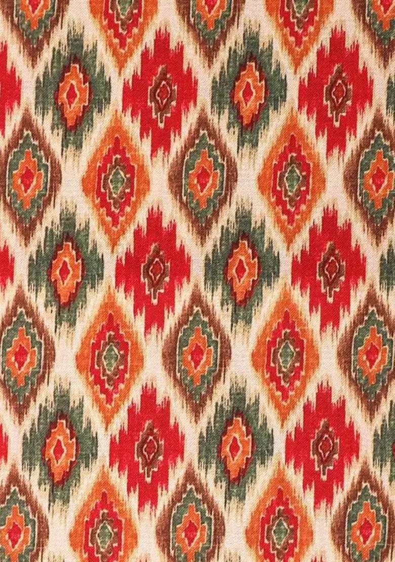 Multi Color Rayon Figure Print Fusion Set For Girls - Indya