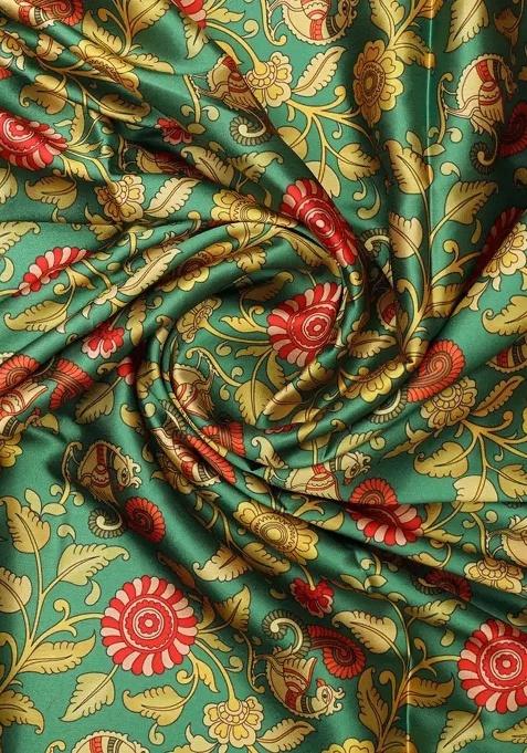 Multi Color Rayon Floral Print Fusion Set For Girls