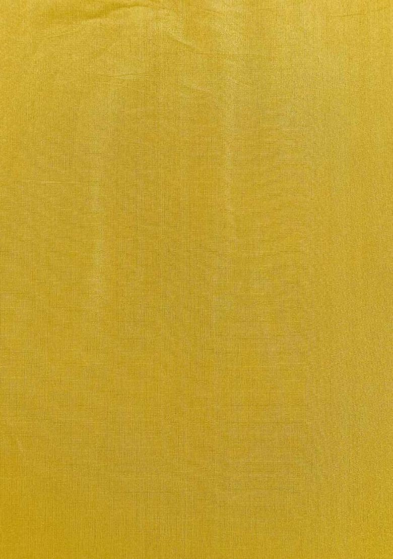 Yellow Tissue Solid Fusion Set For Girls - Indya