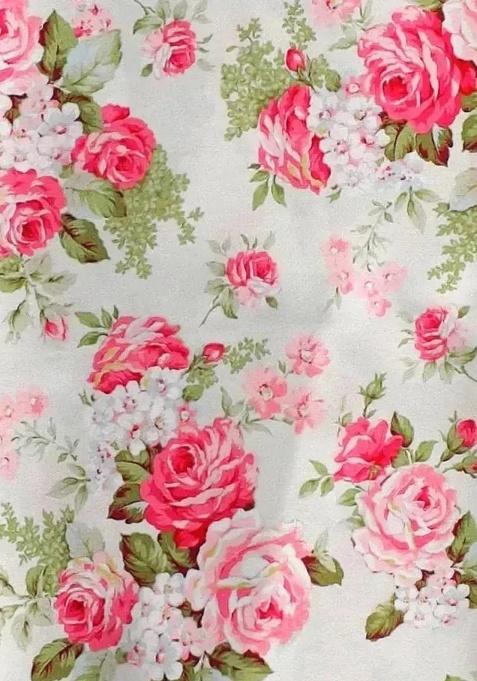 White Satin Floral Print Fusion Set For Girls