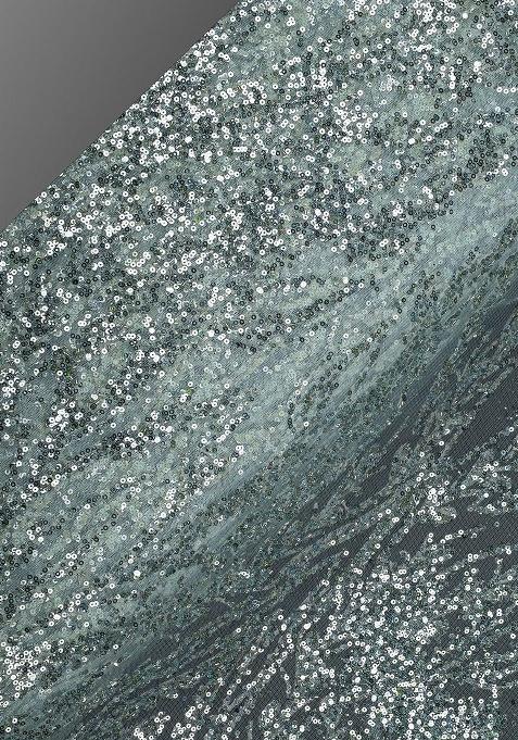 Sage Green Georgette Embellished Sharara Set For Girls