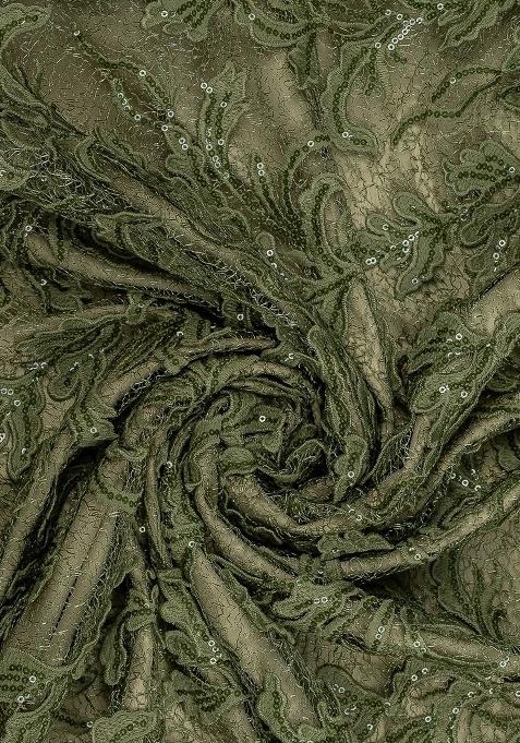 Green Georgette Embellished Sharara Set For Girls