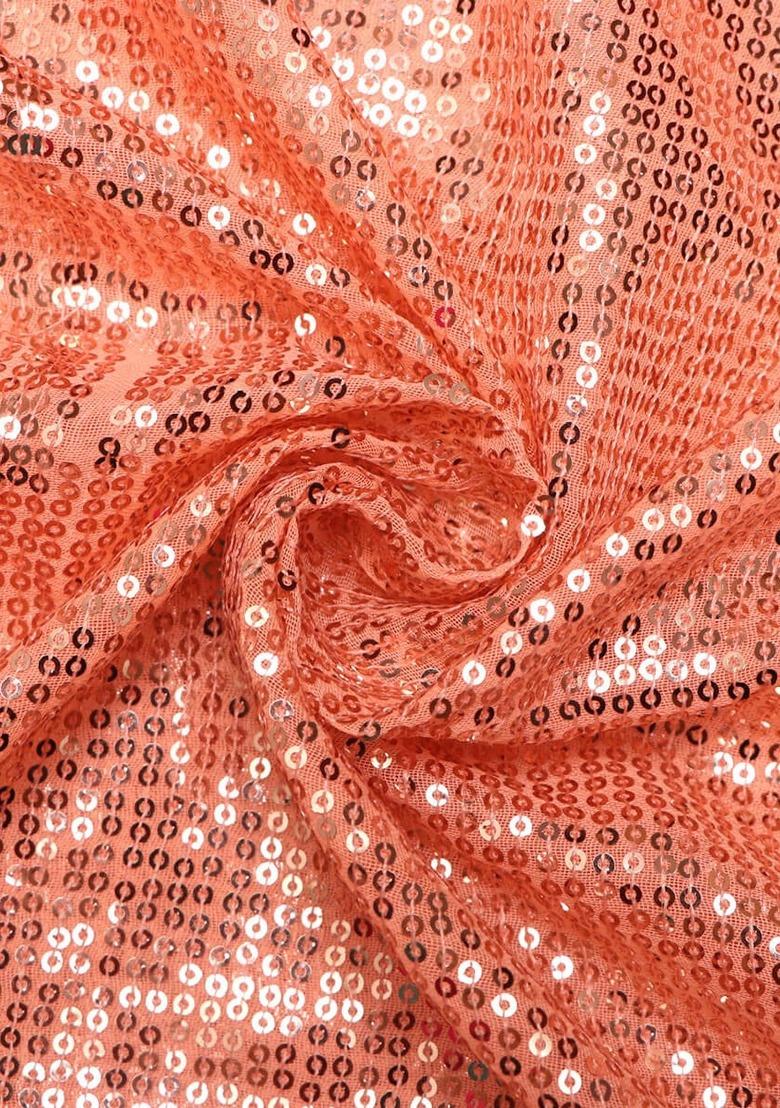 Peach Georgette Embroidered Sharara Set For Girls