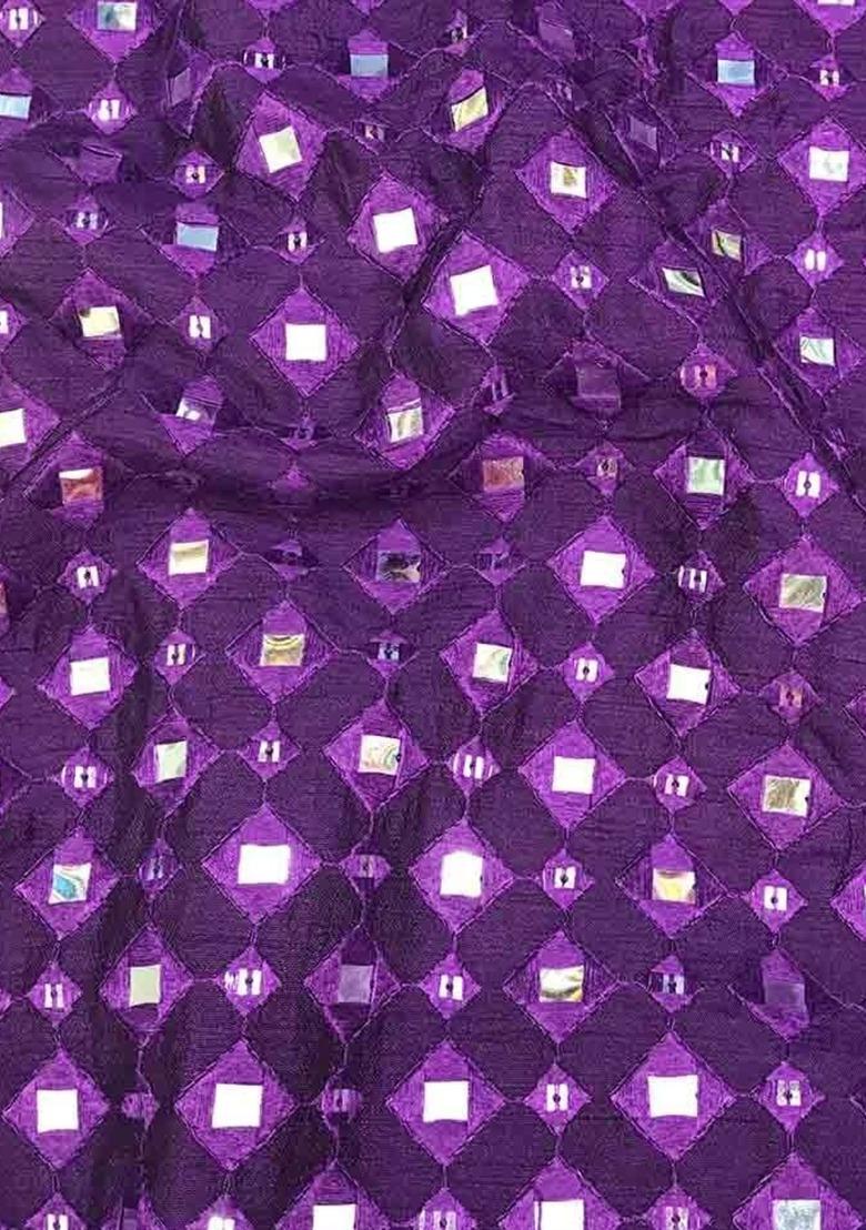 Purple Silk Embellished Sharara Set For Girls