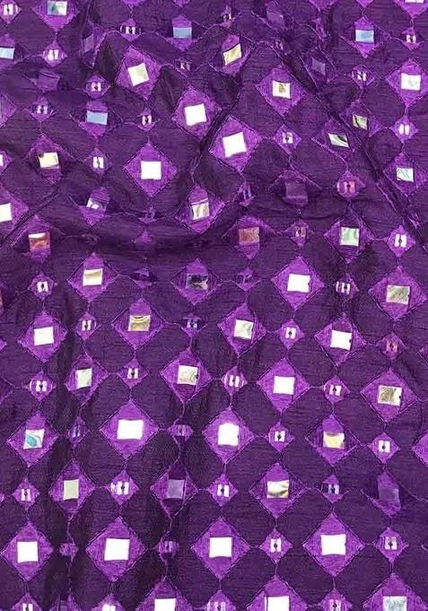 Purple Silk Embellished Sharara Set For Girls