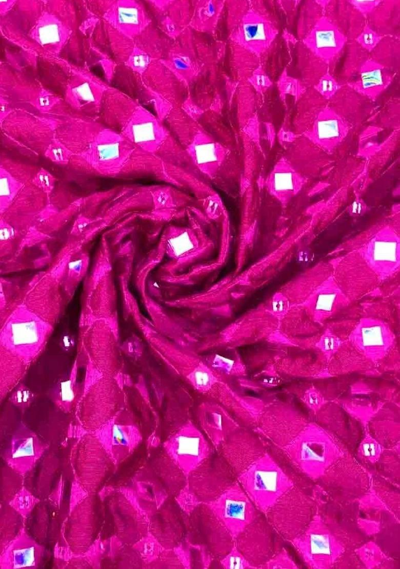 Magenta Pink Silk Embellished Sharara Set For Girls