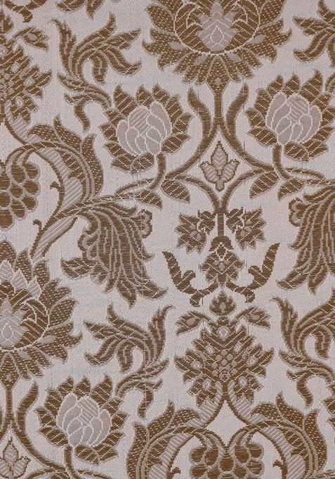 Beige Brocade Lehenga Set For Girls