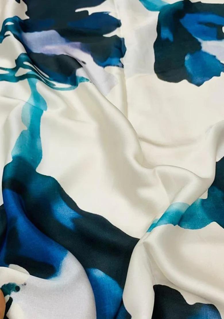 White Georgette Embroidered Lehenga Set For Girls