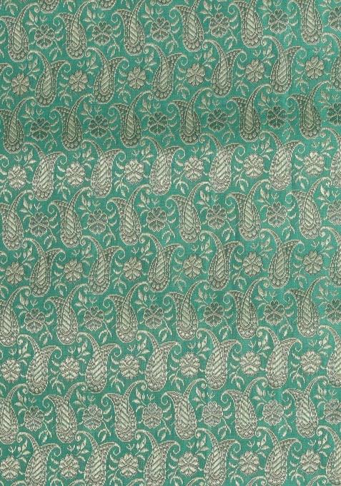 Sea Green Brocade Lehenga Set For Girls