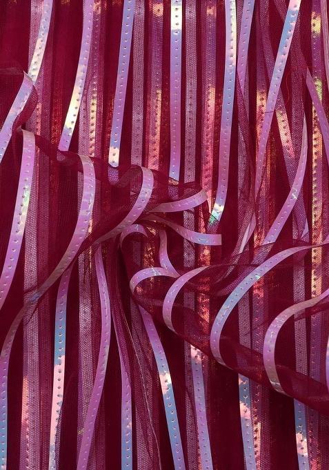 Hot Pink Net Embellished Lehenga Set For Girls