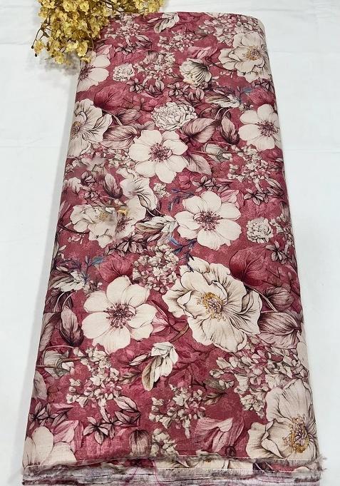 Dusty Pink Pure Cotton Floral Print Lehenga Set For Girls