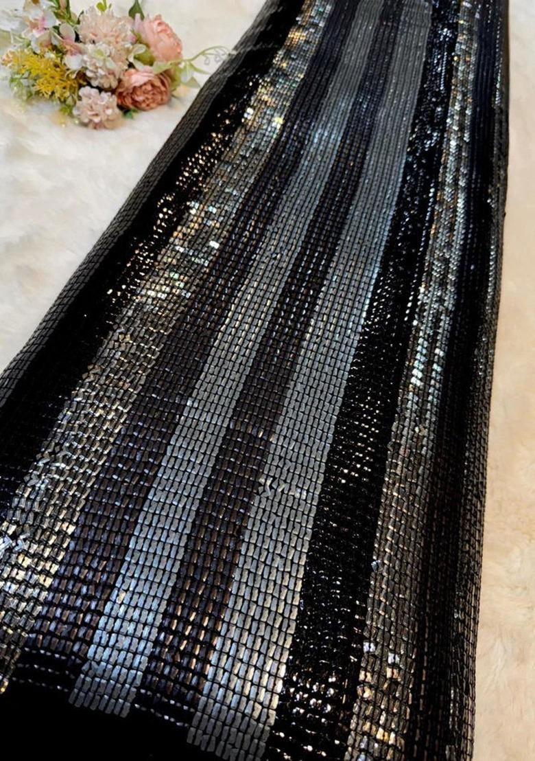 Black Georgette Sequin Lehenga Set For Girls