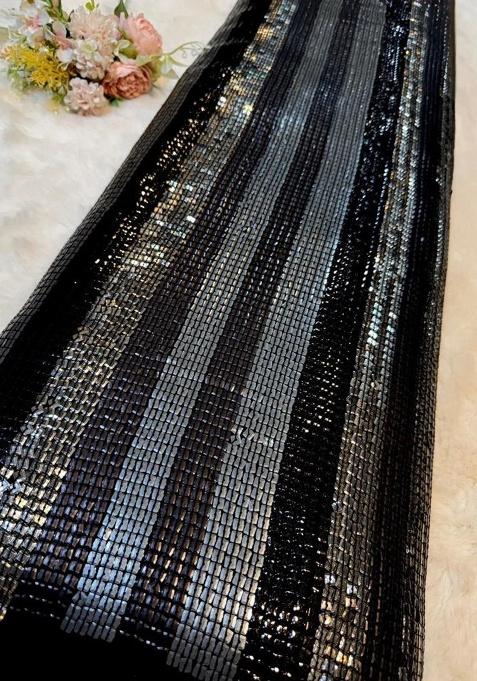 Black Georgette Sequin Lehenga Set For Girls