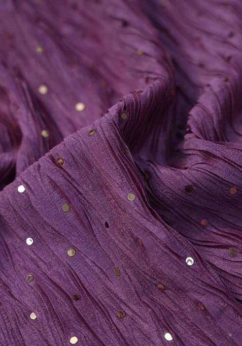 Purple Embellished Lehenga Set For Girls