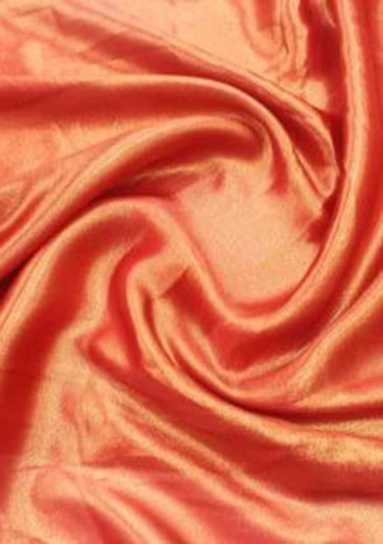 Red Satin Foil Print Fusion Set For Girls - Indya