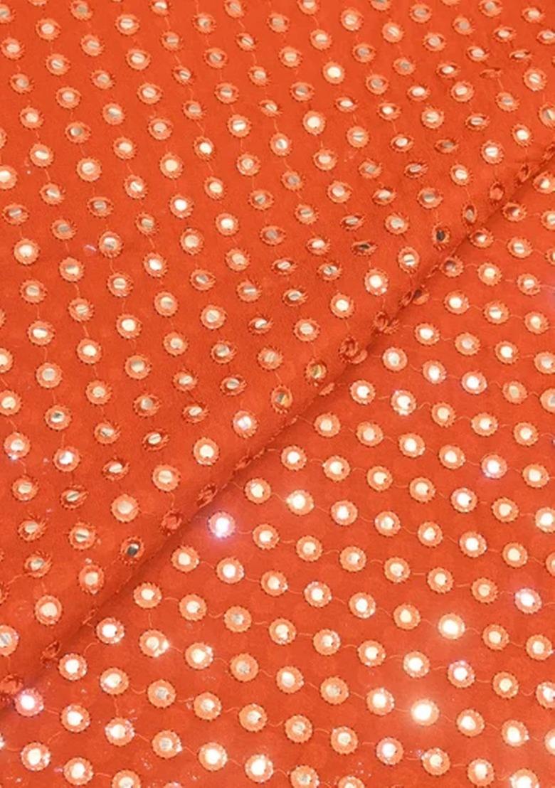 Girls Orange Embroidered Georgette Fusion Set - Indya