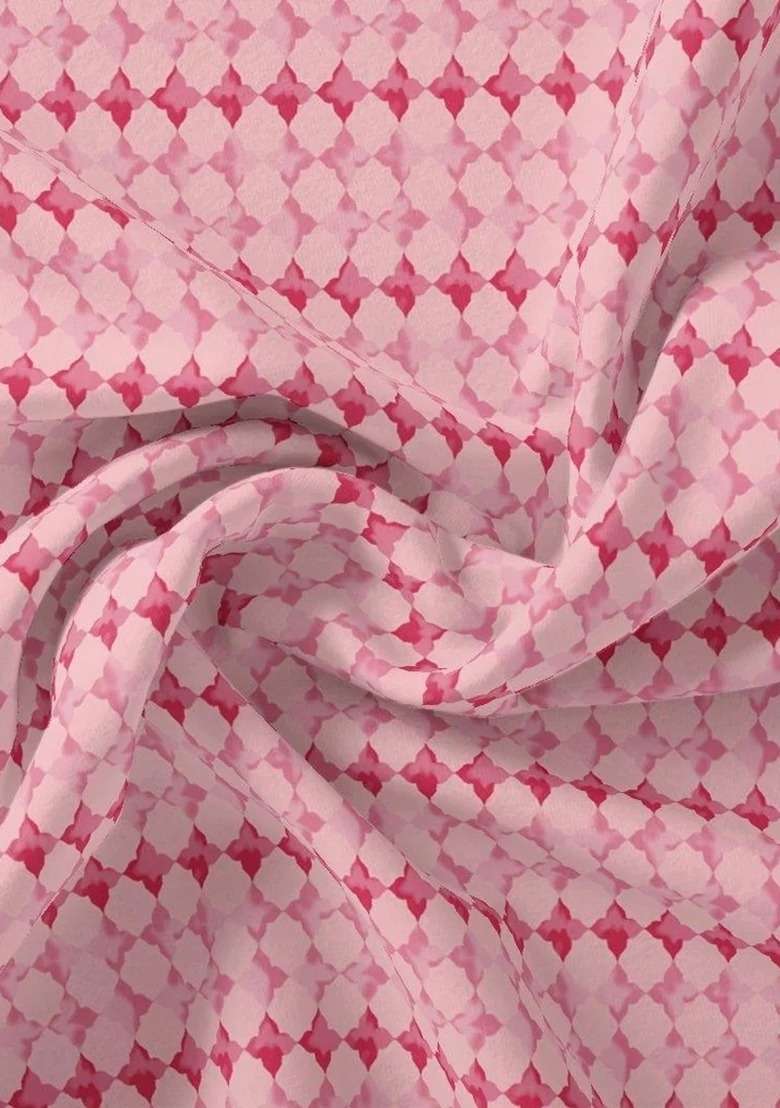 Girls Pink Figure Print Chiffon Fusion Set - Indya