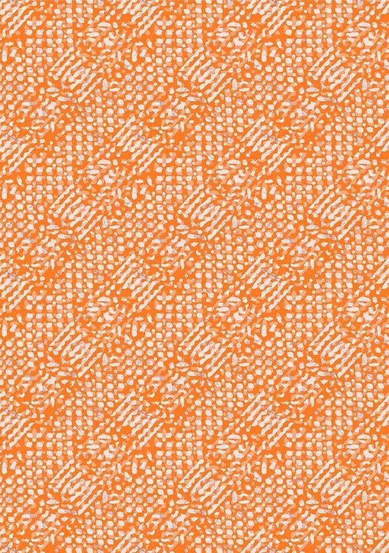 Girls Orange Abstract Print Chiffon Fusion Set - Indya