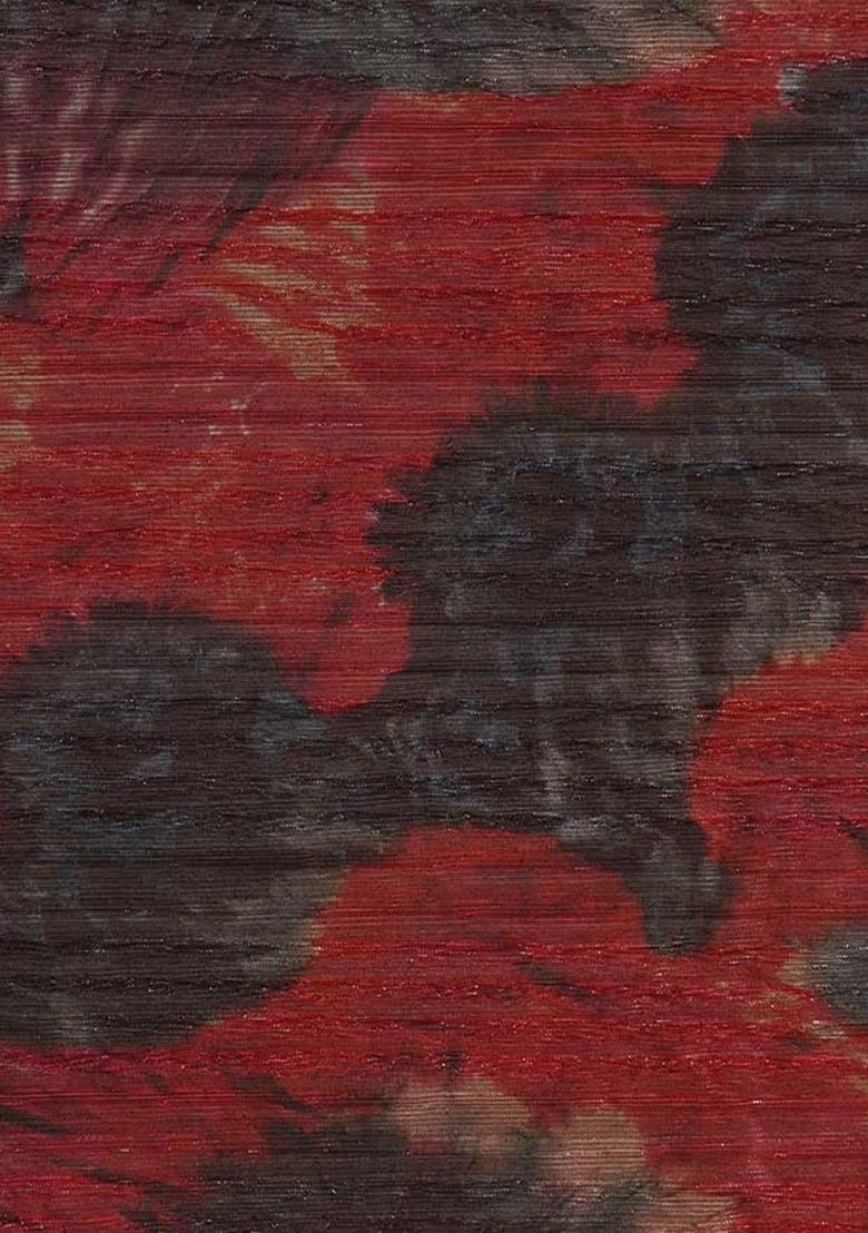 Girls Multicolor Abstract Print Pleated Lurex Fusion Set - Indya