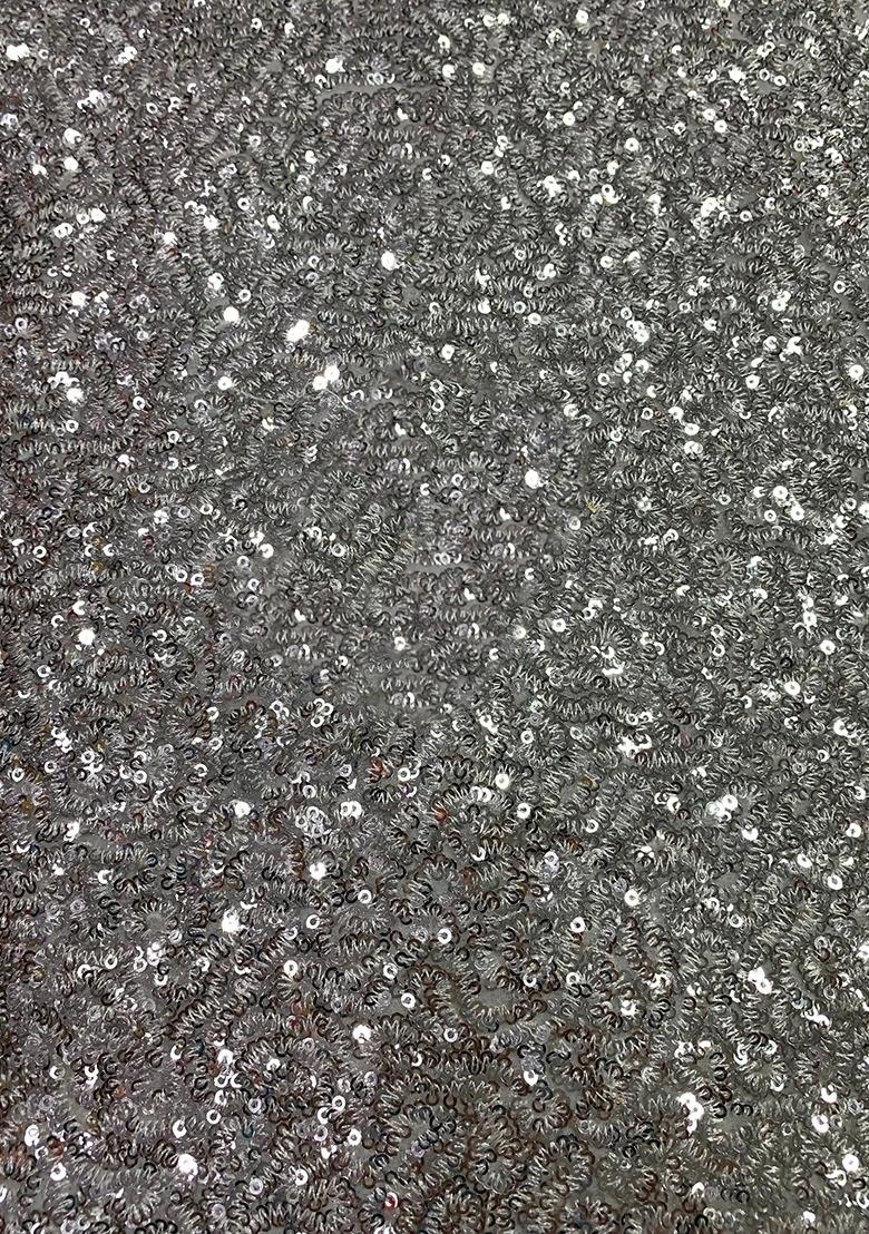 Girls Grey Embellished Satin Fusion Set - Indya