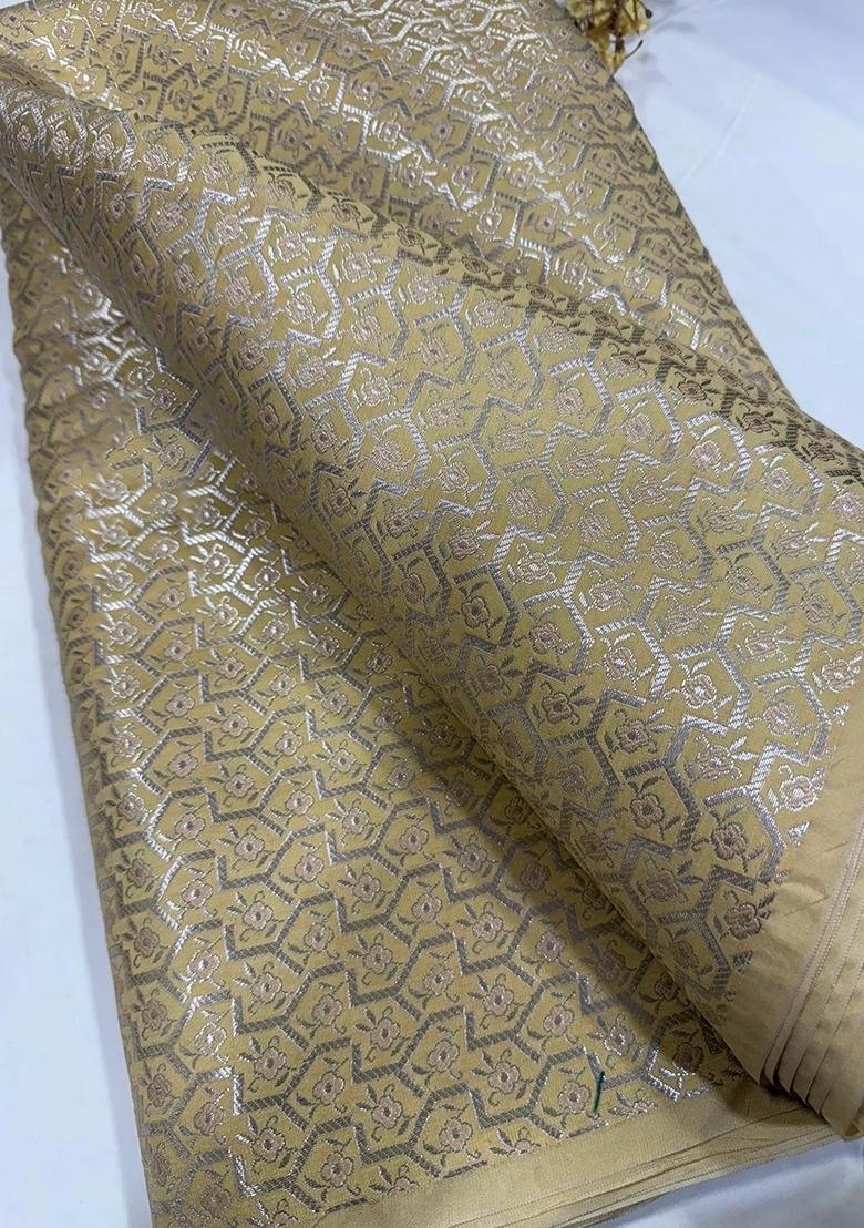 Girls Peach Brocade Fusion Set - Indya