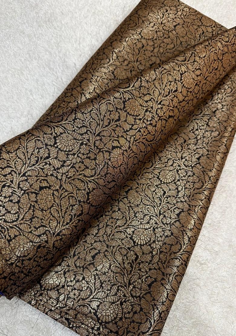 Girls Brown Brocade Fusion Set - Indya