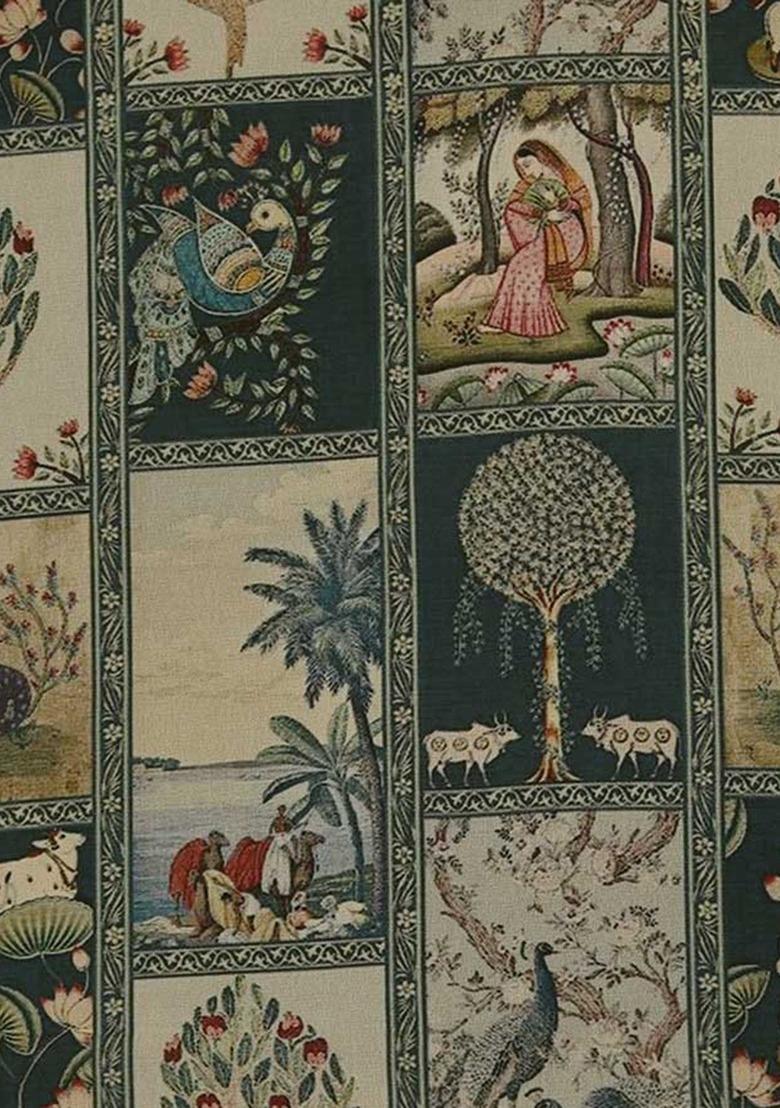 Girls Multicolor Figure Print Georgette Fusion Set - Indya