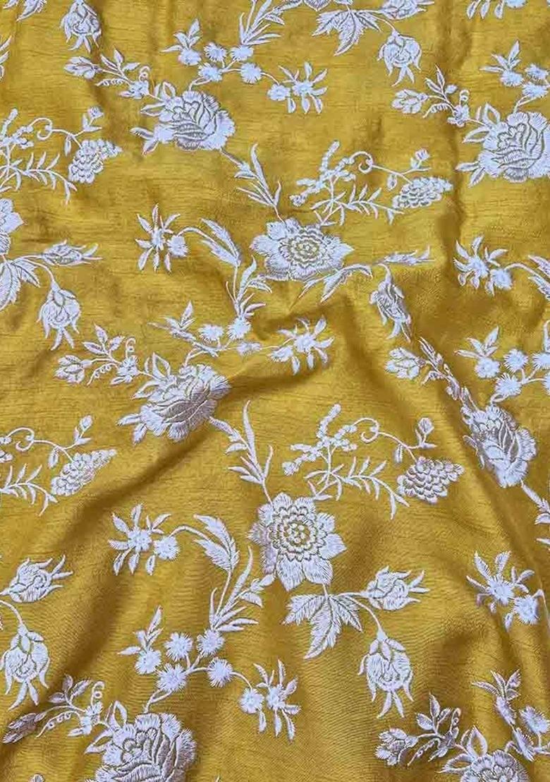 Girls Yellow Embroidered Georgette Fusion Set - Indya