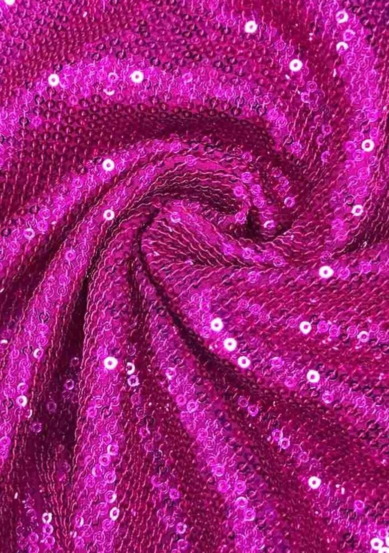 Girls Hot Pink Sequin Georgette Fusion Set - Indya