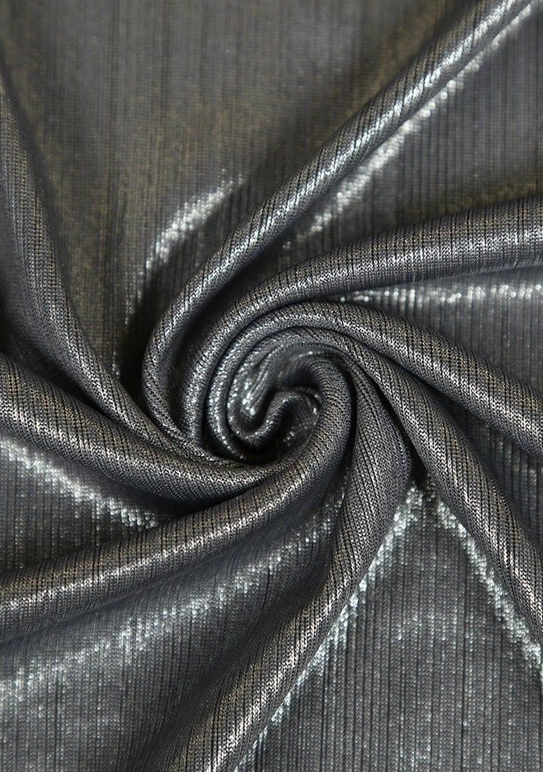 Girls Dark Grey Self Design Fusion Set - Indya