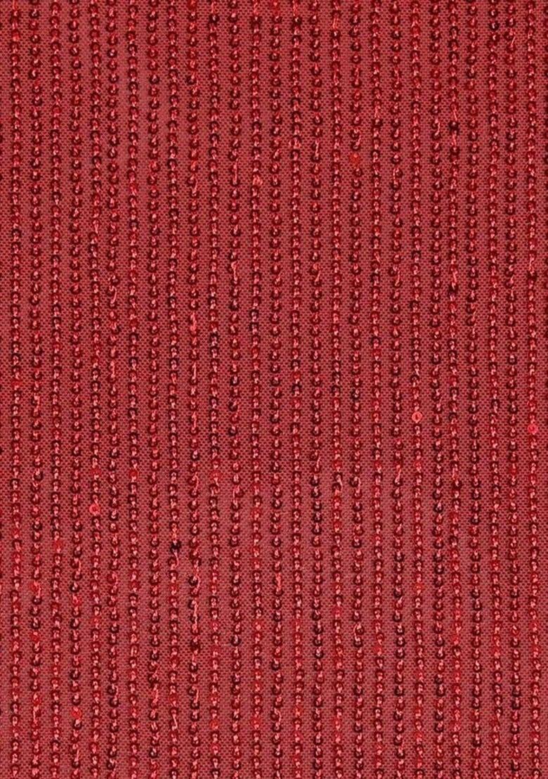 Girls Red Sequin Net Fusion Set - Indya