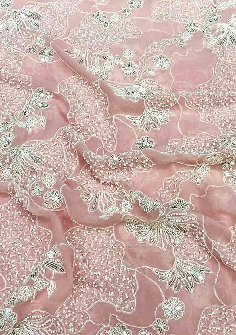 Girls Pink Embellished Georgette Fusion Set - Indya