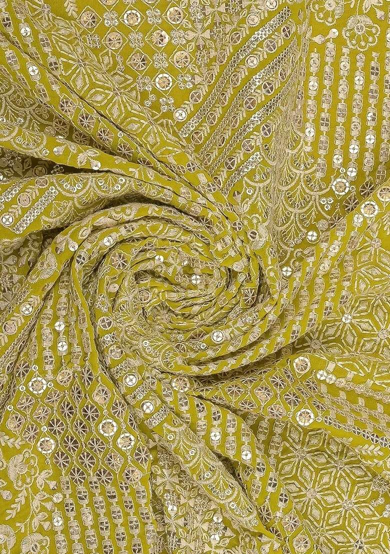 Girls Yellow Embellished Net Fusion Set - Indya