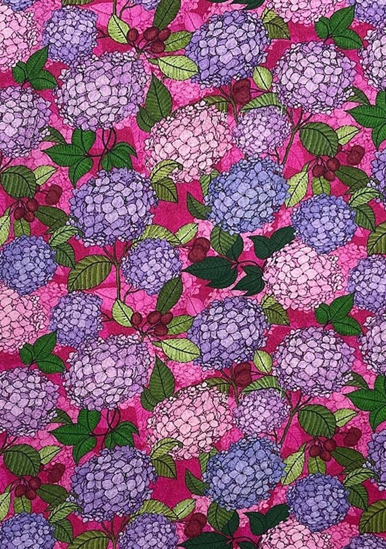 Girls Purple Floral Print Georgette Fusion Set - Indya