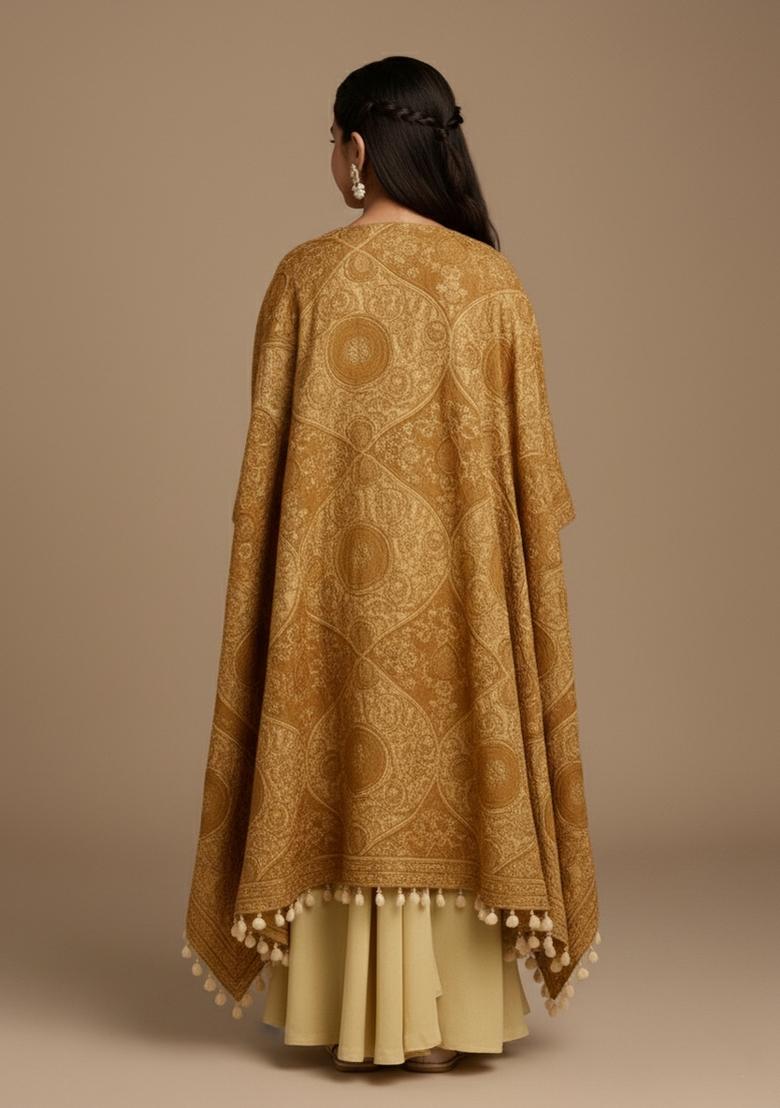 Girls Yellow Figure Print Georgette Fusion Set - Indya