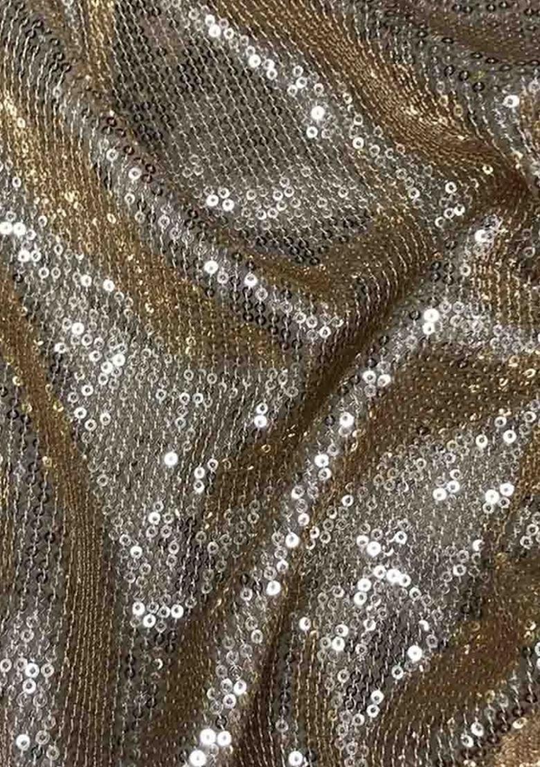 Girls Rose Gold Sequin Georgette Fusion Set - Indya