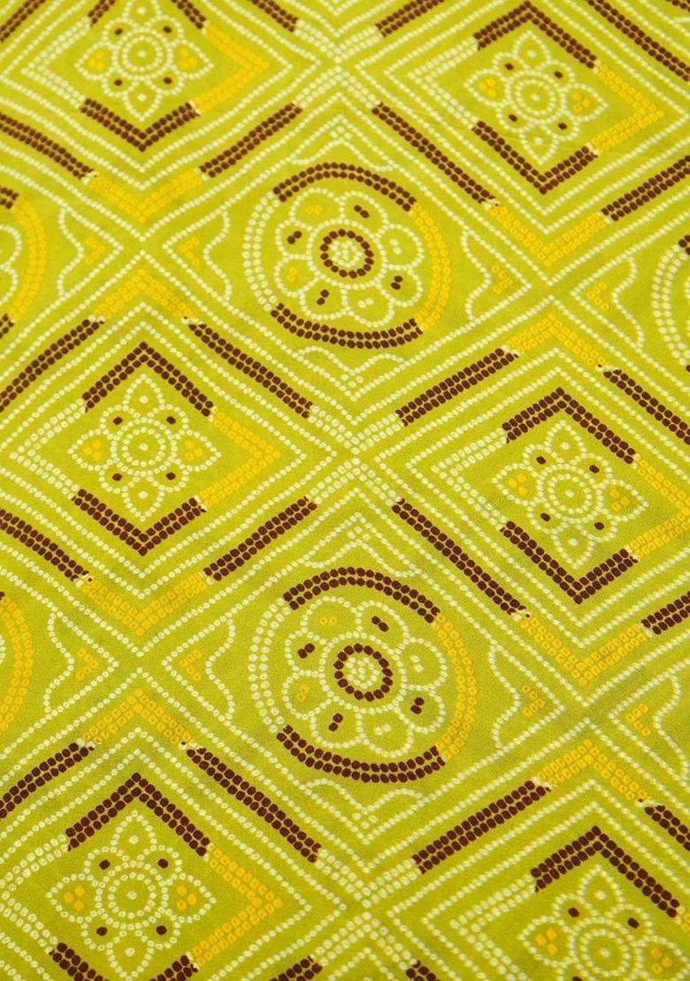 Girls Light Green Bandhani Print Crepe Fusion Set - Indya