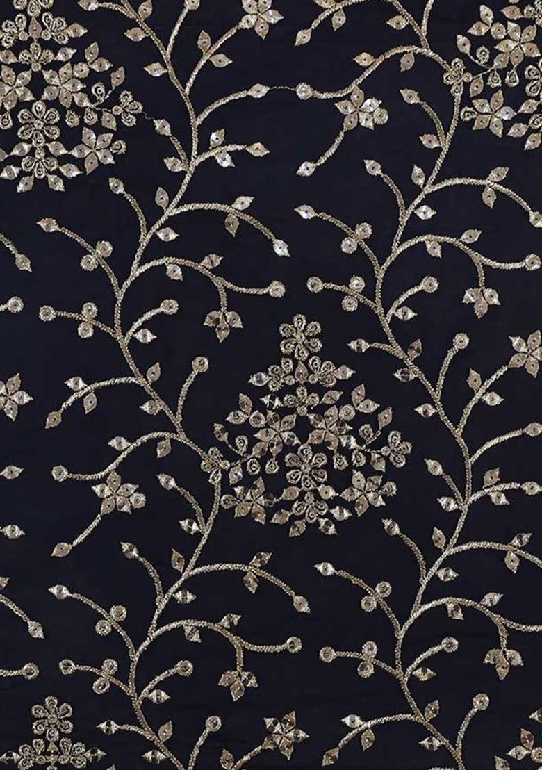 Girls Blue Embroidered Georgette Fusion Set - Indya