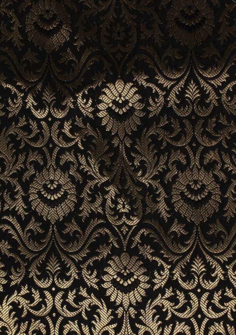 Girls Black Brocade Co-Ord Set - Indya