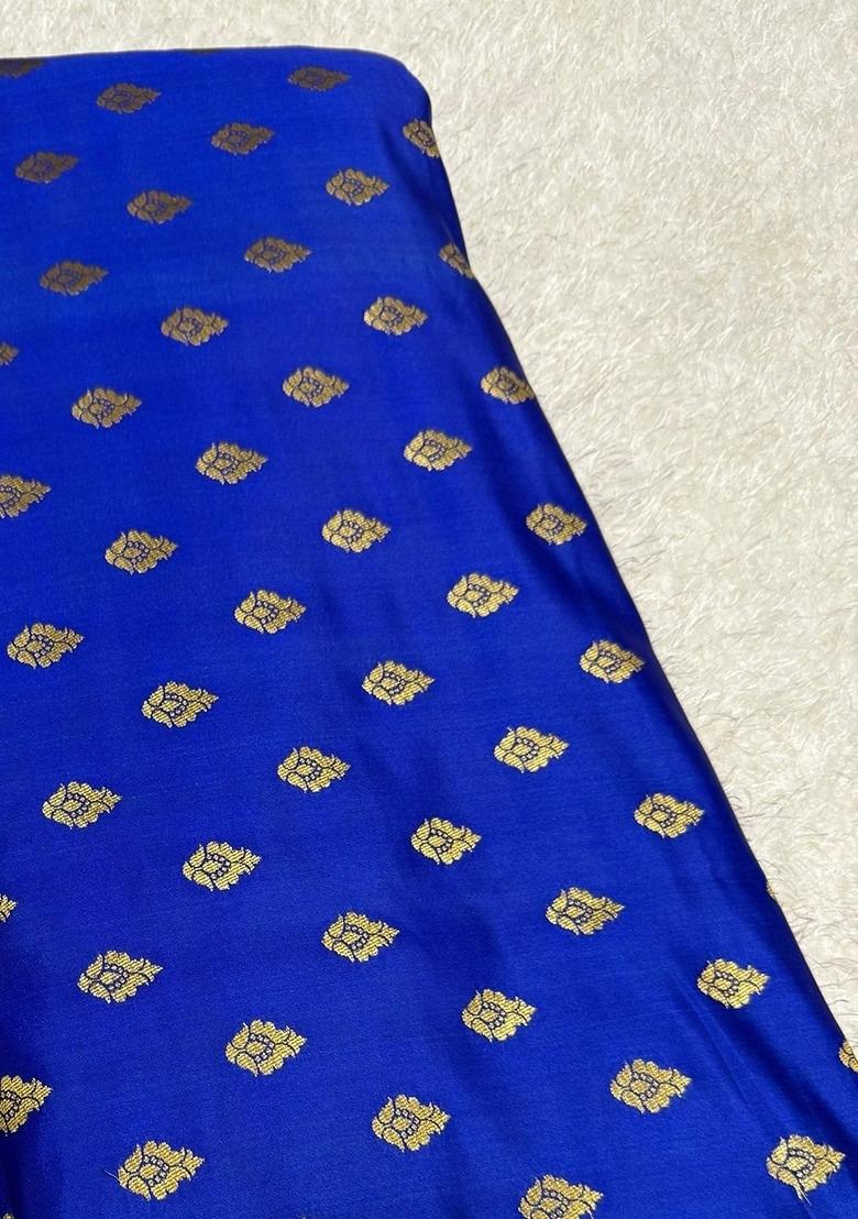 Girls Blue Brocade Co-Ord Set - Indya