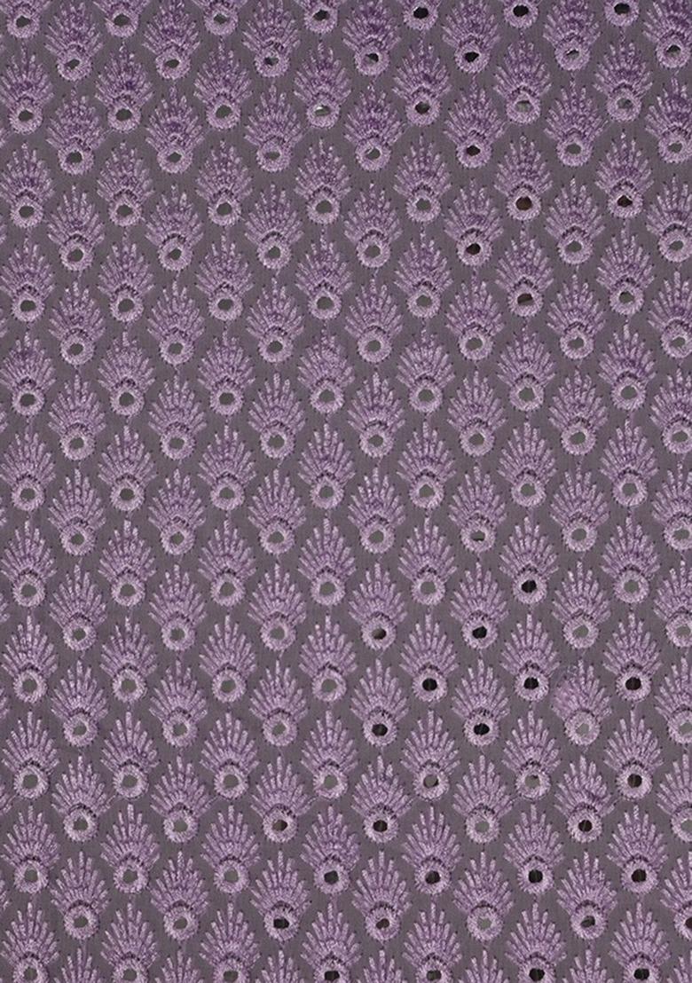 Girls Purple Embroidered Georgette Kurta Set - Indya