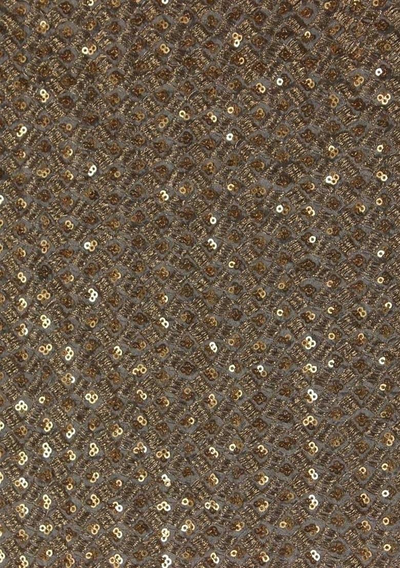 Girls Golden Sequin Georgette Kurta Set - Indya