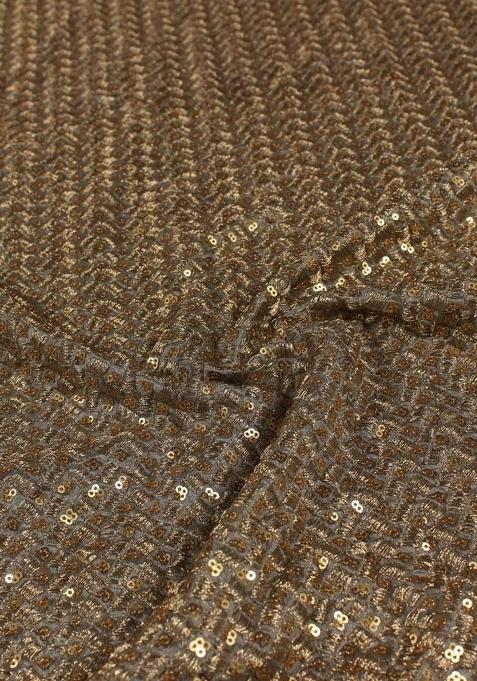 Girls Golden Sequin Georgette Kurta Set