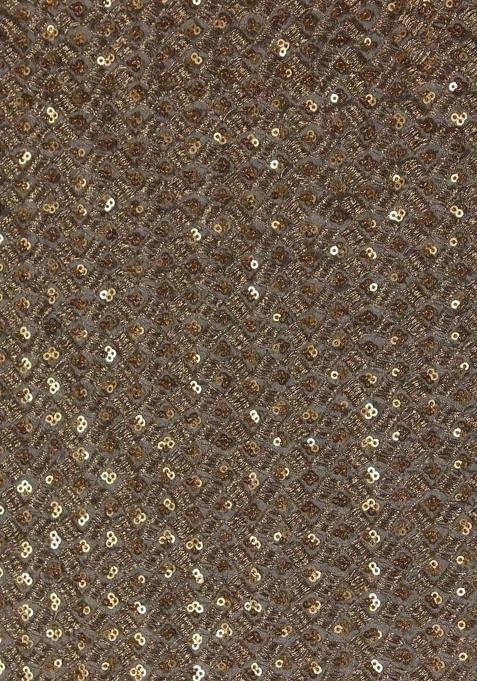 Girls Golden Sequin Georgette Kurta Set