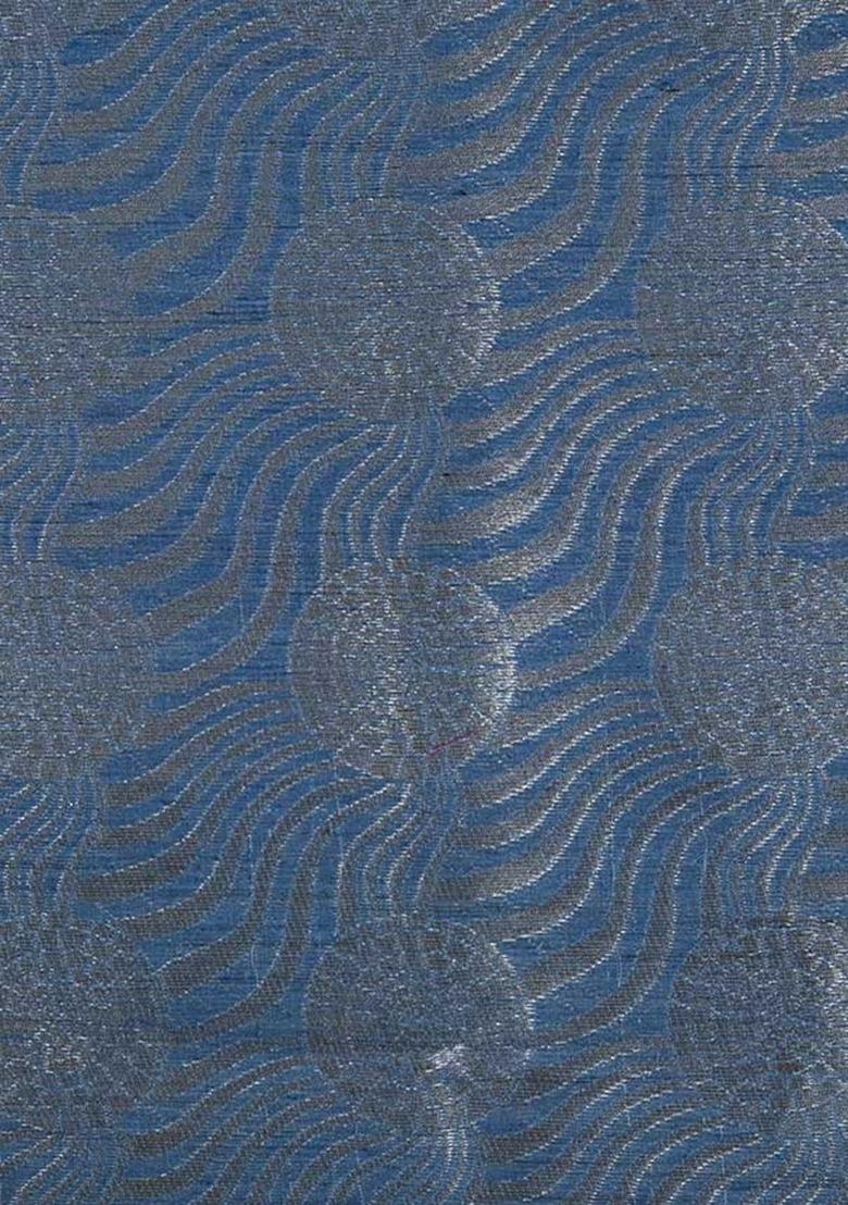 Girls Blue Brocade Kurta Set - Indya